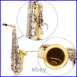 LADE Alto Saxophone Sax Glossy Brass Engraved Eb E-Flat White Button A3A6