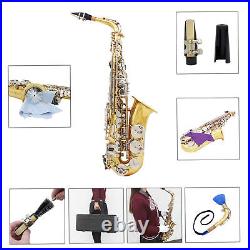 LADE Alto Saxophone Sax Glossy Brass Engraved Eb E-Flat with K4I2