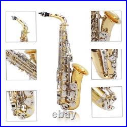 LADE Alto Saxophone Sax Glossy Brass Engraved With Cleaning Cloth I0U2