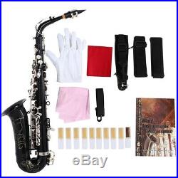 LADE Brass Eb Alto Saxophone Sax Carved Pattern Pearl Black Shell Buttons NEW