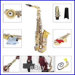 LADE Brass Eb E-Flat Alto Saxophone Sax Wind Instrument with Carry Case B1L3