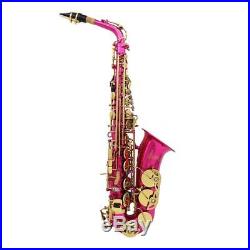 LADE Brass Engraved Eb E-Flat Alto Saxophone Sax Abalone Shell Buttons Portable