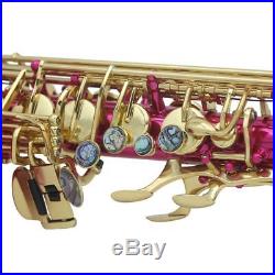 LADE Brass Engraved Eb E-Flat Alto Saxophone Sax Abalone Shell Buttons Portable