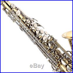 Mendini Gold Lacquered Body Nickel Keys Eb Alto Saxophone +Tuner+Book MAS-LN