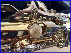 Mint C. G. Conn naked lady 6M alto sax underslung octave key double channel neck