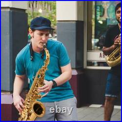 New Eb Alto Sax Saxophone School Student with Case & Accessories Golden Paint