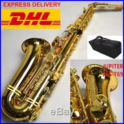 New JUPITER JAS-769 Alto Eb Tune Saxophone Gold Lacquer Sax With Case DHL POST