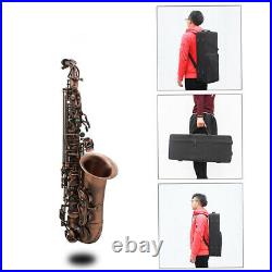 Pro Bronze Bend Eb E-flat Alto Saxophone Sax Set + Carry Bag Gloves Straps J0O9