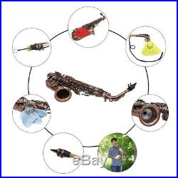 Pro Red Bronze Bend Eb E-flat Alto Saxophone Sax+LADE LD-126 Metal Stand G5E3
