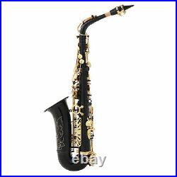 Professional Alto Eb Saxophone Sax Gold with Mouth Hoop Clip Storage Bag Brush
