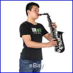 Professional Black Nickel Plating Saxophone E Flat Alto Saxophone Sax + Care Set