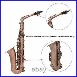 Professional Red Bronze Bend Eb E-flat Alto Saxophone Sax + Case+ Strap S2D6