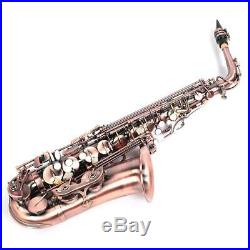Professional Red Bronze Bend Eb E-flat Alto Saxophone Sax with Case Gloves