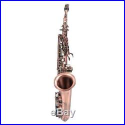 Professional Red Bronze Bend Eb E-flat Alto Saxophone Sax with Case Gloves