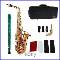 Professional Silver Gold Eb Alto Sax Saxophone Case Gloves Cloth Grease Belt Bag