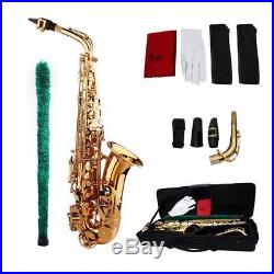 Professional Silver Gold Eb Alto Sax Saxophone with Accessories Kit+Case D9O9