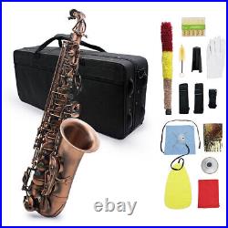 Red Bronze Bend Eb E-flat Alto Saxophone Sax Kit Carve Pattern + H9M4