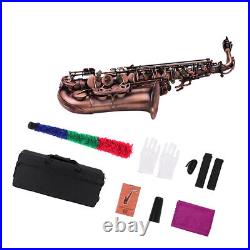 Red Bronze Bent Eb Alto Saxophone E-flat Sax with Carry Case & Accessories T2E0