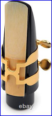 Rico HAS1G Gold Plated H-Ligature and Cap for Alto Sax, 1.43 in3.94 in0.93 in