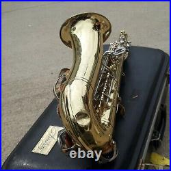SAX Armstrong 3000 alto saxophone w hard shell case VTG estate find COMPLETE