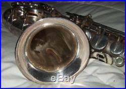 SML Gold Medal alto sax, silver-plated good playing order, structurally sound
