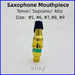 Saxophone Metal Mouthpiece With Reed Clip, For Tenor Soprano Alto Sax Size 56789