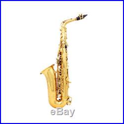 Saxophone Sax Eb Be Alto E-Flat Brass Carved Pattern on Surface Exquisite W0A2