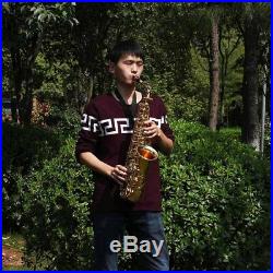 Saxophone Sax Eb Be Alto E-Flat Brass Carved Pattern on Surface Exquisite W0A2
