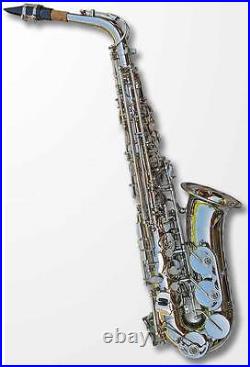 Silver Alto Sax. Brand New STERLING Eb Saxophone. Case and Accessories