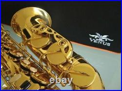 Venus ALTO SAXOPHONE Sax Gold Lacquer with Case- SALE