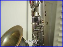 Vintage 1921 The Martin Silver Low Pitch Alto Saxophone Sax With Geib Case