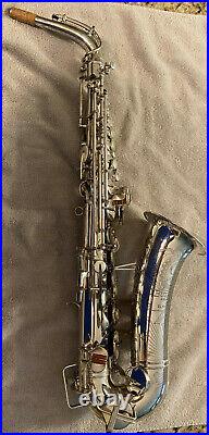 Vintage 1943 Buescher Aristocrat Big B Silver Plated Alto Sax