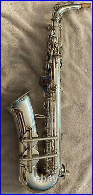Vintage 1943 Buescher Aristocrat Big B Silver Plated Alto Sax