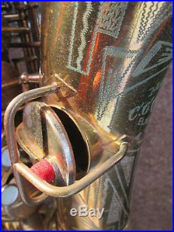 Vintage'24 C. G. Conn NEW WONDER Alto Sax Saxophone with DECO CUSTOM ENGRAVING