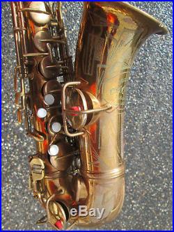 Vintage'24 C. G. Conn NEW WONDER Alto Sax Saxophone with DECO CUSTOM ENGRAVING