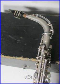Vintage Antique Lewis Master Kraft Silver Alto Sax Saxophone Wm Lewis & Son RARE