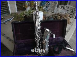 Vintage Buescher Alto Sax in Silver Plate Ready to Play Free Shipng! Make Offer