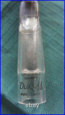 Vintage Clear Dukoff Miami Super Power Chamber Alto Sax Mouthpiece D7 With Lig