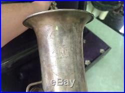 Vintage KING Alto SAX Saxophone with CASE SILVER Tone PAT 1925 for Repair