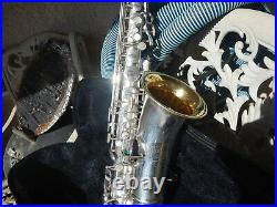 Vintage Silver Plated Alto Saxophone Conn Beautiful Sax Make Offer Free Ship