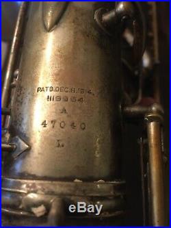 WW1 USN Navy 1918 CG CONN Silver New Wonder Alto Sax Saxophone Broadus S4